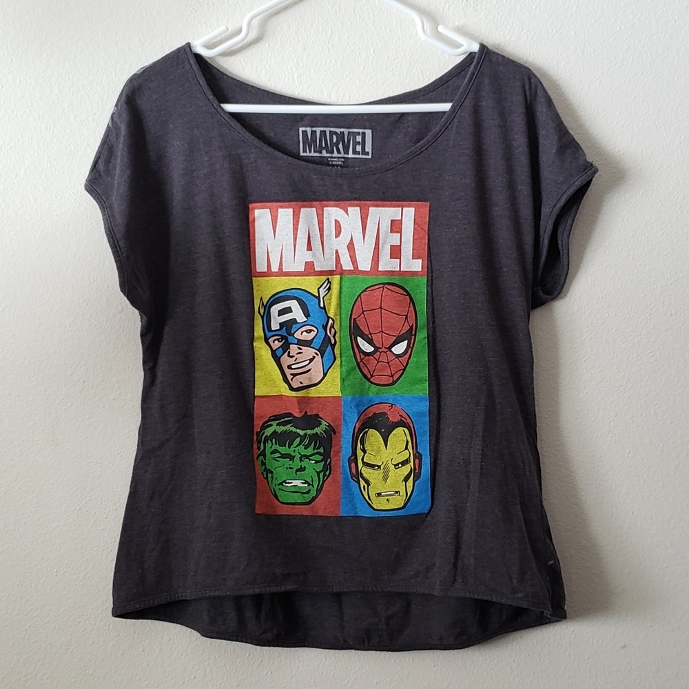 Marvel top t shirt xl gray short sleeve